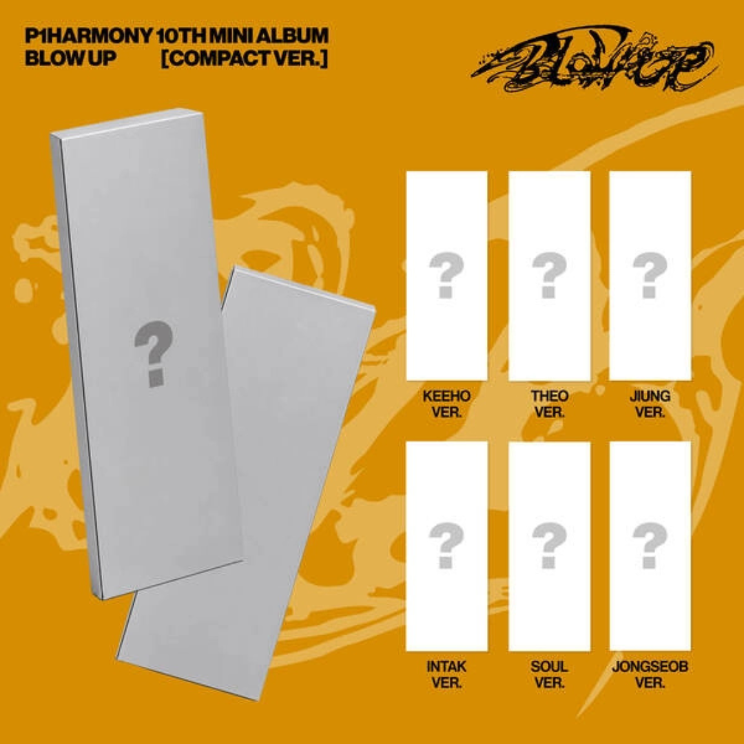 Pre-order P1Harmony 10th Mini Album BLOW UP Photobook from UK Kpop Shop CHUCHUCHERRY with Photocard POB. SOKOLLAB, SOOJIB, LILAKSHOP, NABIITOPIA, K PLAYGROUND & KPOP KORNER are kpop stores in the UK. Photocard sorting available for P1ECE and kpop stans. POB member preference. FNC Entertainment Korean boy group members Theo, Jiung, Intak, Soul, and Jongseob.