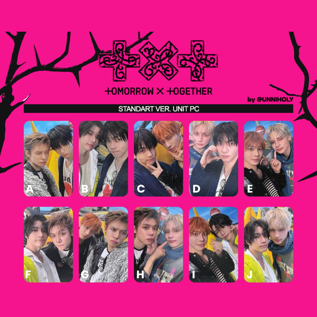 Photocards from TXT 7TH YEAR: A Moment of Stillness in the Thorns Album. Choose your bias member unit selfie PC. UK Kpop Shop CHUCHUCHERRY, NABIITOPIA, SOKOLLAB, SOOJIB, LILAKSHOP, K PLAYGROUND & KPOP KORNER LONDON. Photocard sorting available for MOA and kpop stans. POB member preference pick your photocard. TOMORROW X TOGETHER YEONJUN SOLO ALBUM NO LABELS: PART 02 ICE CREAM. HYBE Korean 4th Gen boy group members SOOBIN, YEONJUN, TAEHYUN, BEOMGYU & HUENINGKAI.