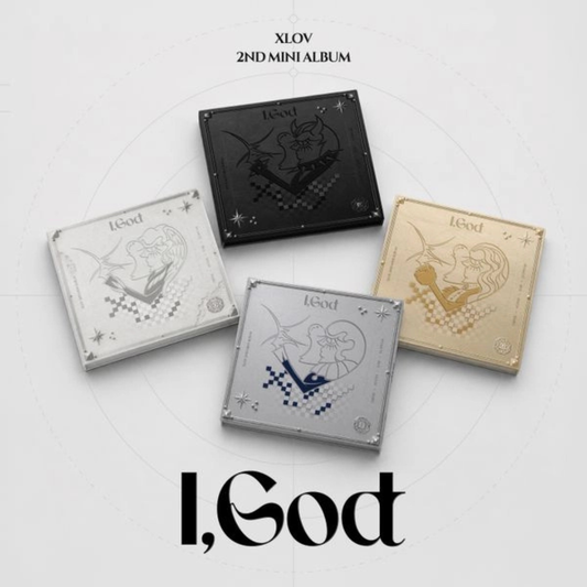 XLOV I,GOD Album Pre-order. OFFICIAL CHUCHUCHERRY Exclusive POB Selfie Photocard. UK Kpop Shop. Cover choice version selectable. Korean comeback pre-order benefit limited edition first press album for EVOL and kpop stans. Get ready to SERVE with Wumuti, Rui, Hyun & Haru Unit.