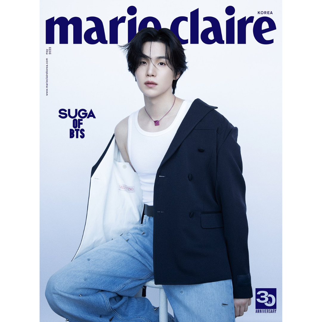 https://chuchucherry.com/products/suga-bts-marie-claire-may-2023-magazine-pre-order Min Yoongi SUGA (BTS) Marie Claire May 2023 Magazine Pre-order for sale. Buy from a huge collection of albums & official merch at the best online kpop store marketplace in Manchester UK. Our shop sells Bangtan Boys BT21 TXT ENHYPEN & Stray Kids. Korean charts. D-DAY Agust D Album debut with Weverse photocard POB gift.