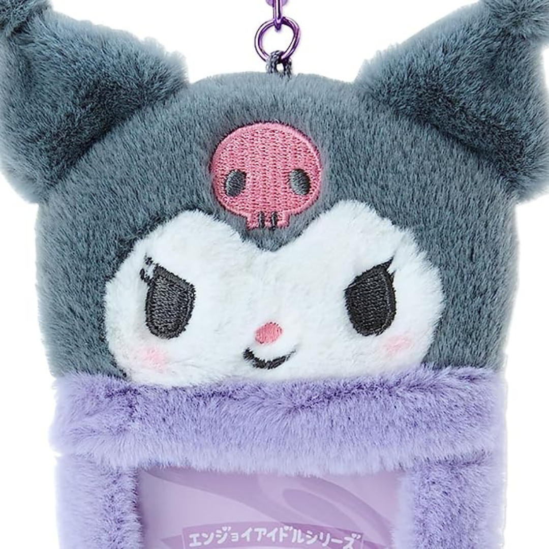 Sanrio Kuromi Fluffy Fabric Photocard Holder Keychain | UK Kpop Album Store