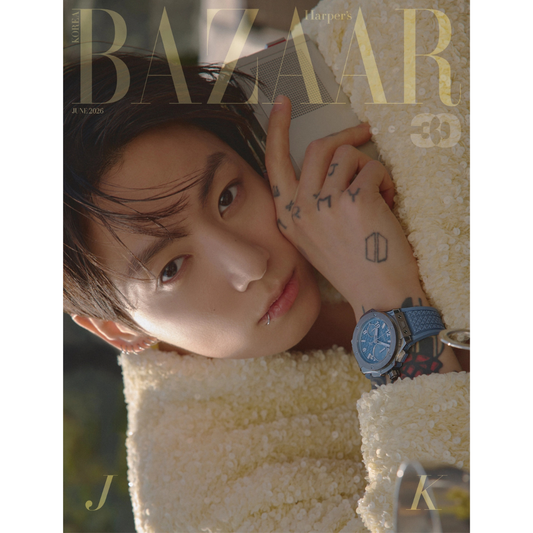 Jungkook BAZAAR Korea Magazine June 2026 Issue Pre-order. UK Kpop Shop. Tracked Shipping for K-pop Albums. Photocards & Korean merch for BTS ARMY kpop stans. chuchucherry kpop store.