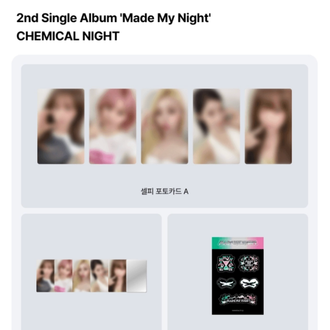 LE SSERAFIM Made My Night. Choose your Weverse Photocard Benefit POB. Pre-order for FEARNOYT kpop stans from UK Kpop Shop CHUCHUCHERRY, NABIITOPIA, SOKOLLAB, SOOJIB, LILAKSHOP, K PLAYGROUND & KPOP KORNER LONDON. POB member preference pick your bias photocard. HYBE Korean girl group. YUNJIN, CHAEWON, SAKURA, KAZUHA and EUNCHAE.