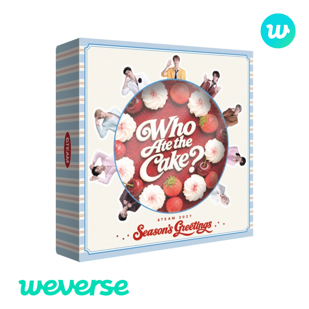 Pre-order &TEAM 2027 SEASON'S GREETINGS 'Who Ate the Cake?' with Weverse Gift Japan POB from UK Kpop Shop CHUCHUCHERRY. SOKOLLAB, SOOJIB, LILAKSHOP, NABIITOPIA, COKODIVE, bbanga, KKYO, K PLAYGROUND & KPOP KORNER are all kpop stores in the UK. andTEAM SG for LUNÉ and kpop stans. HYBE Korean boy group. NICHOLAS, YUMA, JO, MAKI, HARUA, K, FUMA, EJ & TAKI.
