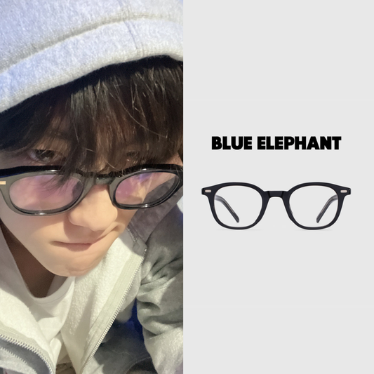 TXT Soobin Blue Elephant Glasses Frames BRANDON-N2 black | UK Kpop Shop Official Merch chuchucherry TOMORROW X TOGETHER 