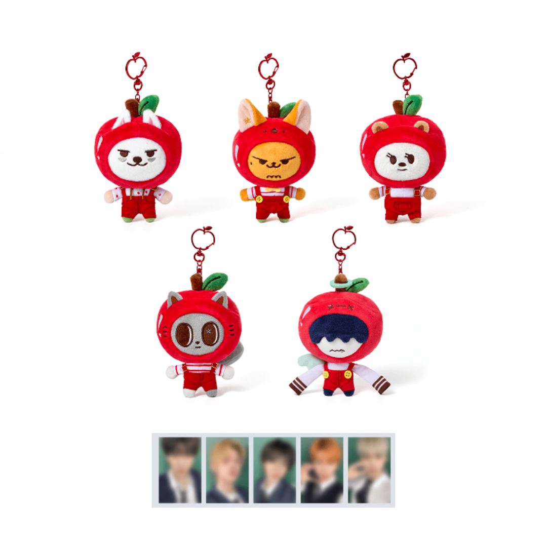 TXT PPULBATU [Hey! APPUL] PLUSH KEYRING (Apple Ver.) Pre-order. UK Kpop Shop. TOMORROW X TOGETHER members. Version selectable plushie. Korean pre-order limited edition for MOA and kpop stans. Photocard special gift. 