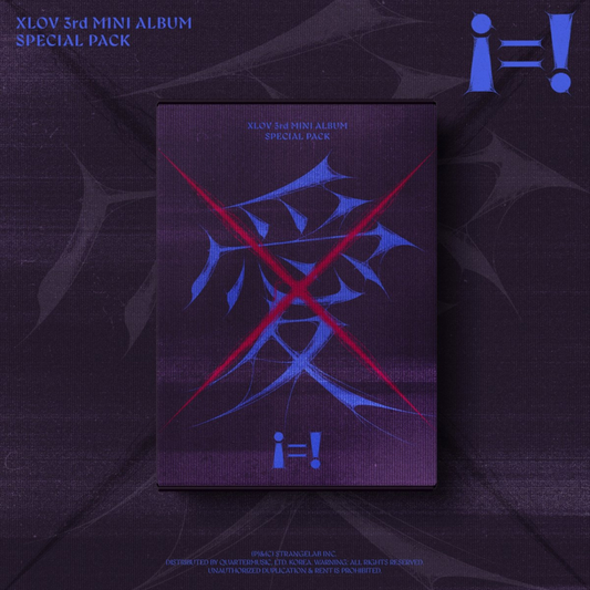 XLOV i=! SPECIAL PACK Album Pre-order.  CHUCHUCHERRY Exclusive POB Selfie Photocard. UK Kpop Shop. XLOV Mermaids Charity Fundraising Project. Cover choice version selectable. POB member selectable. Korean comeback pre-order benefit limited edition first press album for EVOL and kpop stans. Get ready to HUSH and stream Tooth Gem Chiwawa with Wumuti, Rui, Hyun & Haru Unit by StrangeLab genderless k-pop group.