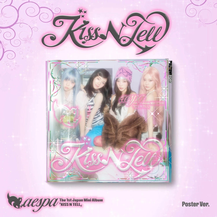 aespa Kiss N Tell Japanese Album 1st Japan Mini Album Poster ver. limited edition Pre-order for MY and kpop stans. UK Kpop Shop CHUCHUCHERRY NABIITOPIA SOKOLLAB SOOJIB LILAKSHOP. K PLAYGROUND KPOP KORNER LONDON. PHOTOCARD benefit cover choice version selectable. POB member preference pick your bias photocard. SM TOWN 4th Gen Girl Group. Karina, Winter, Giselle & Ningning.