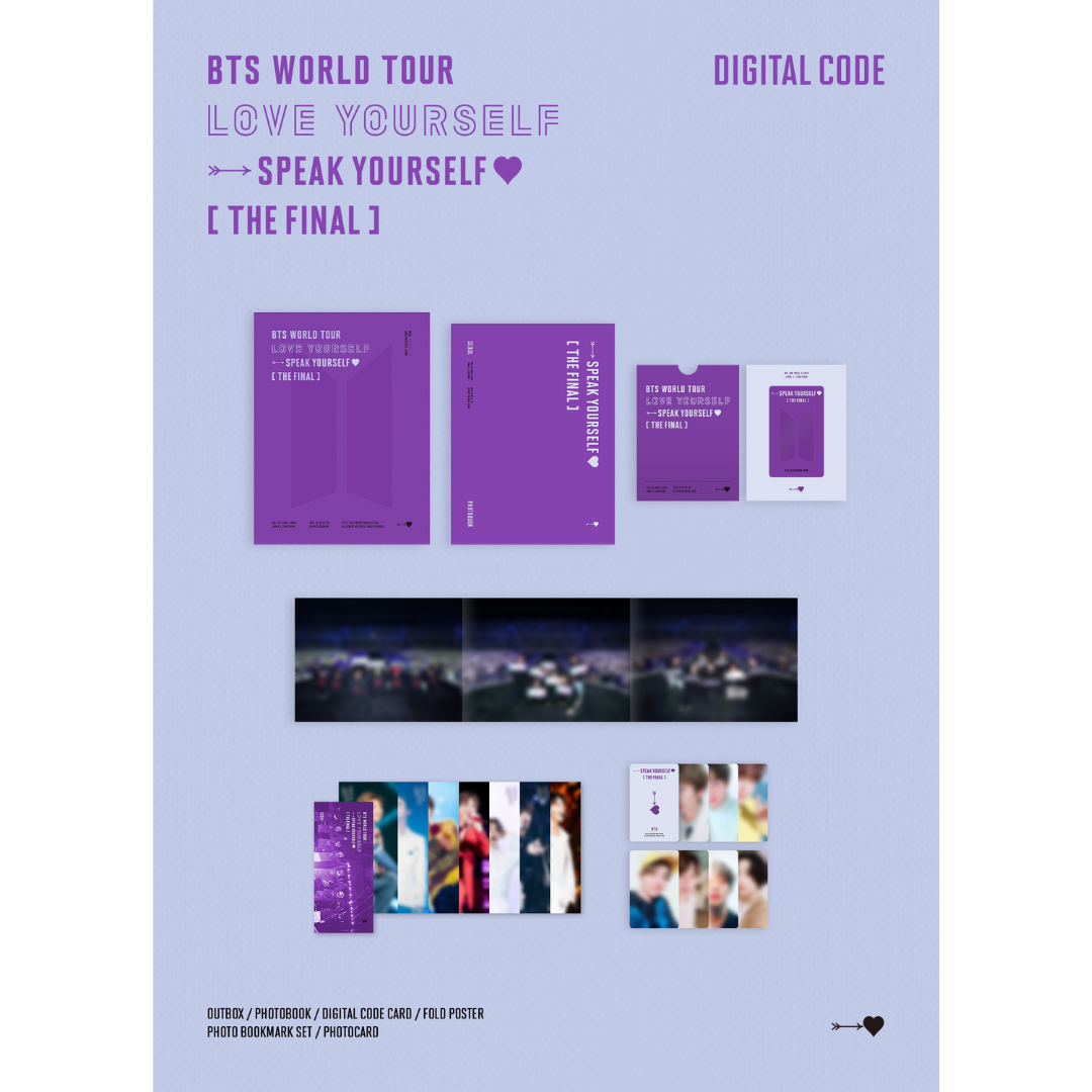 UK Free shipping for BTS LOVE YOURSELF : SPEAK YOURSELF [THE FINAL] DVD Blu-Ray DIGITAL CODE Pre-order. Photocards included! Selling a huge collection of kpop albums & official merch at the best online kpop store marketplace in Manchester UK Europe. Tomorrow X Together.