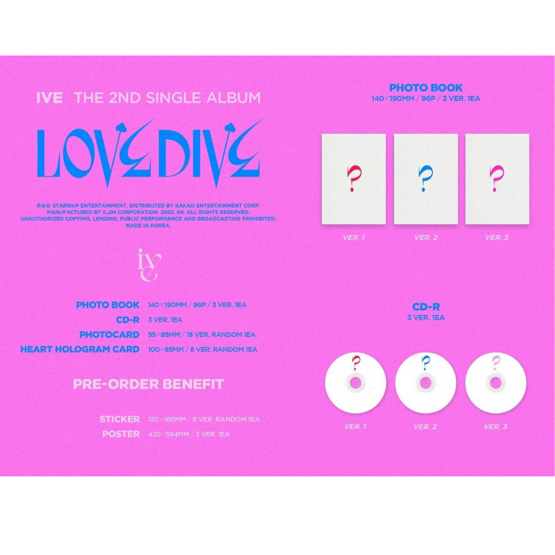 IVE LOVE DIVE Album UK Kpop Album Store | FREE SHIPPING