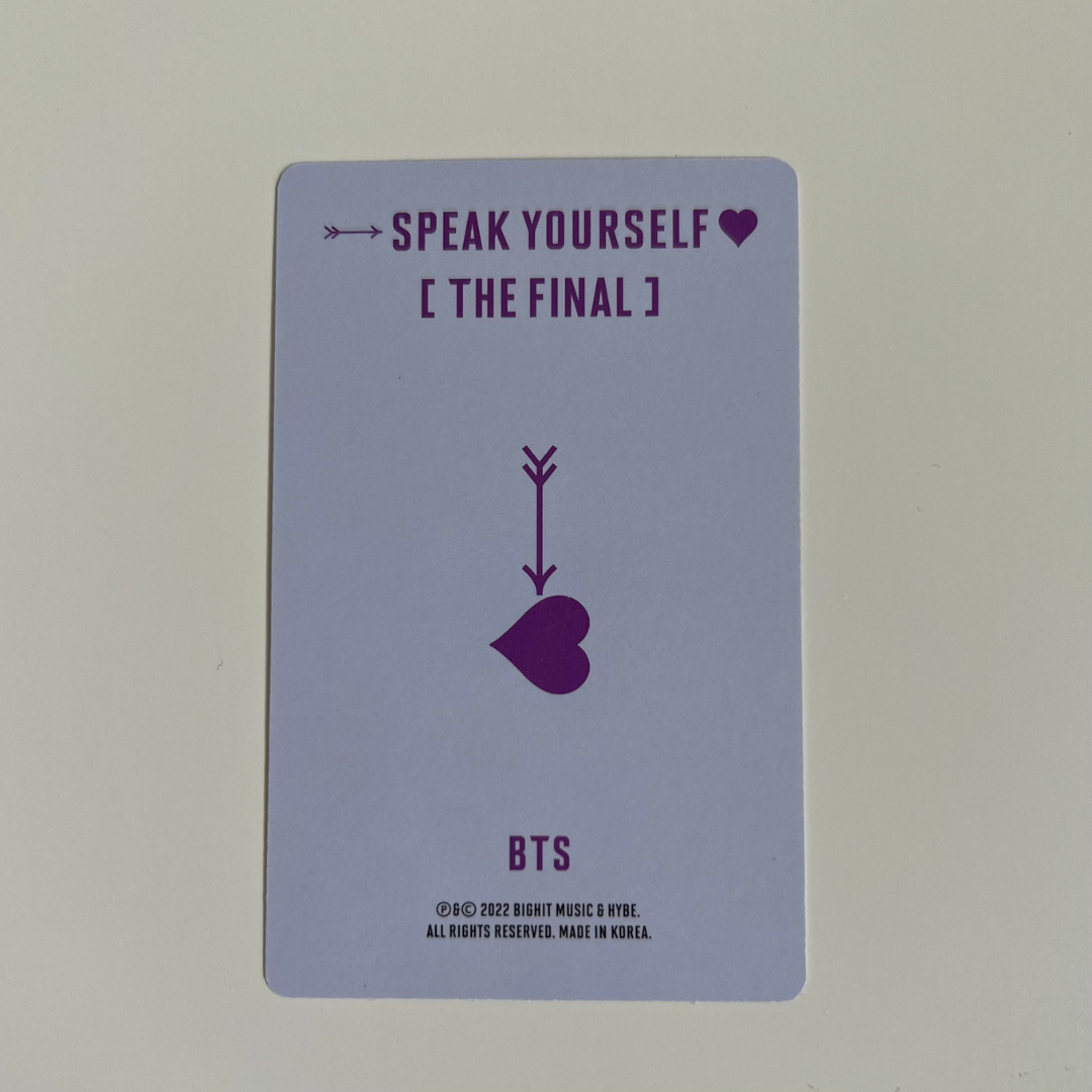 BTS LOVE YOURSELF : SPEAK YOURSELF [THE FINAL] DVD RM Photocard UK Kpop Shop Kim namjoon PC